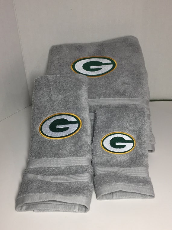Green Bay Packers Towel Set Packers Bath Towel Packers Hand Etsy