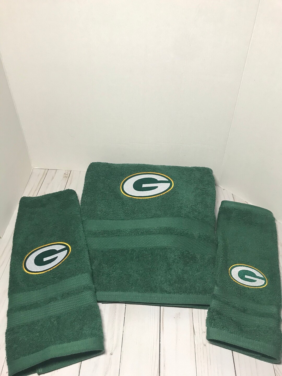 Green Bay Packers Towel Set Packers Bath Towel Packers Hand Etsy