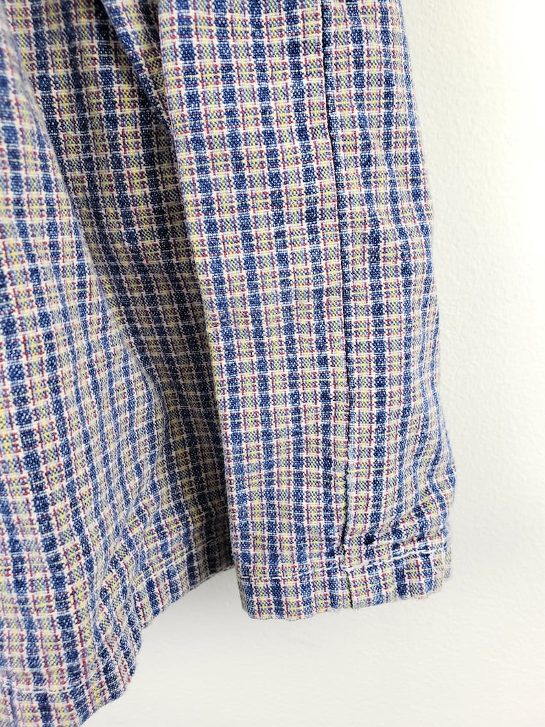 Children Girls Kids 24 Blue Jean Denim with Plaid /& Flower Cherry OshKosh B/'Gosh Dress Vintage 90s Overall Jumper