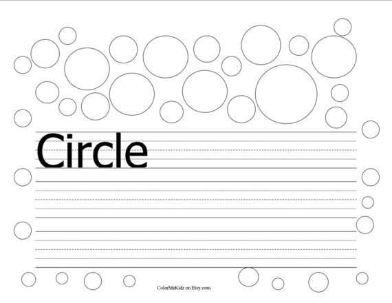 Printable Geometric Shapes Worksheets Writing and Coloring | Etsy