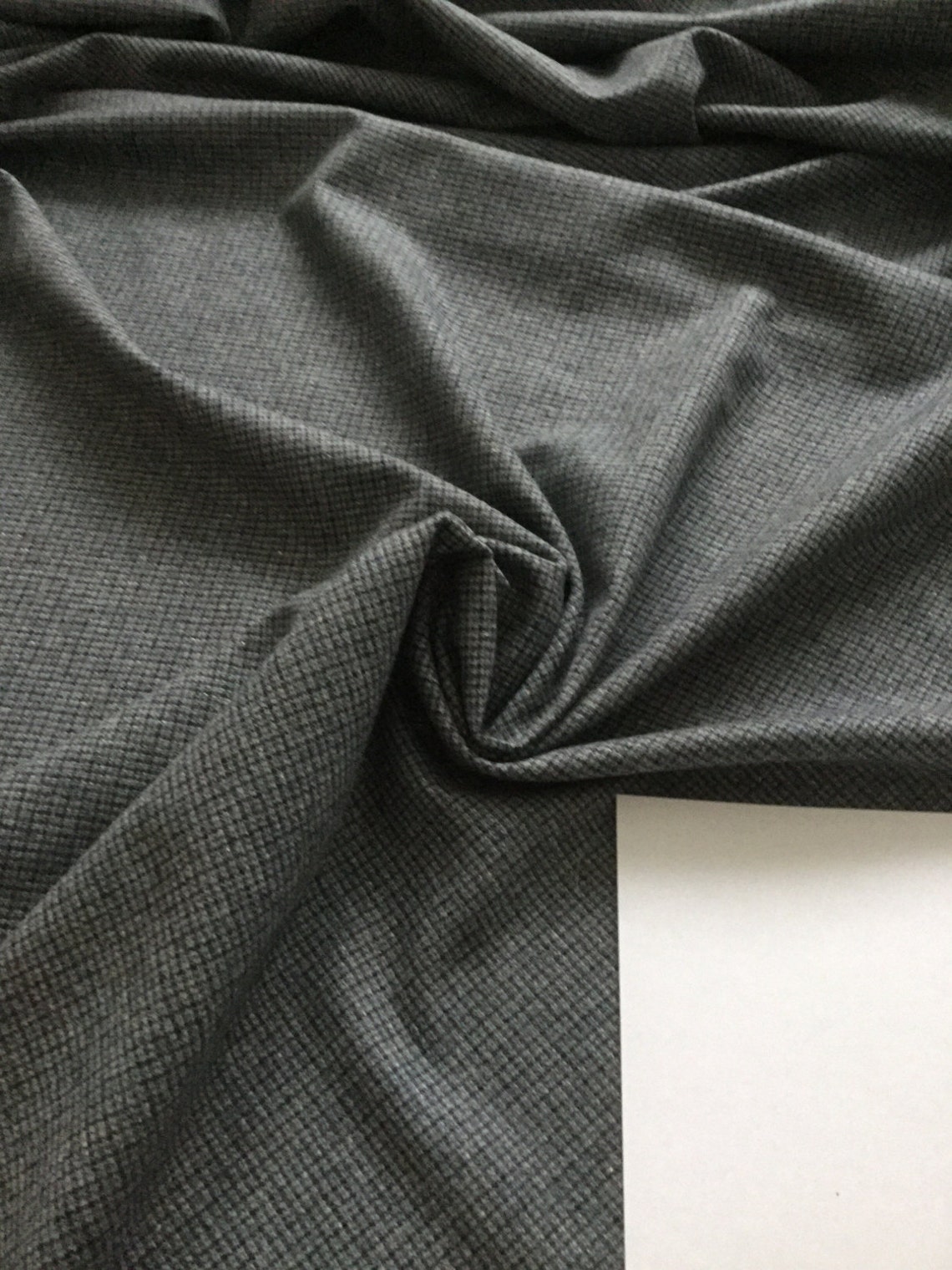 100 Wool Fabric by the Yard Grey and Blue Wool Fabric Etsy