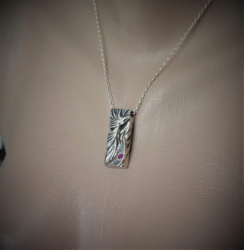 Phoenix Necklace Phoenix Pendant Phoenix Jewelry Silver Etsy