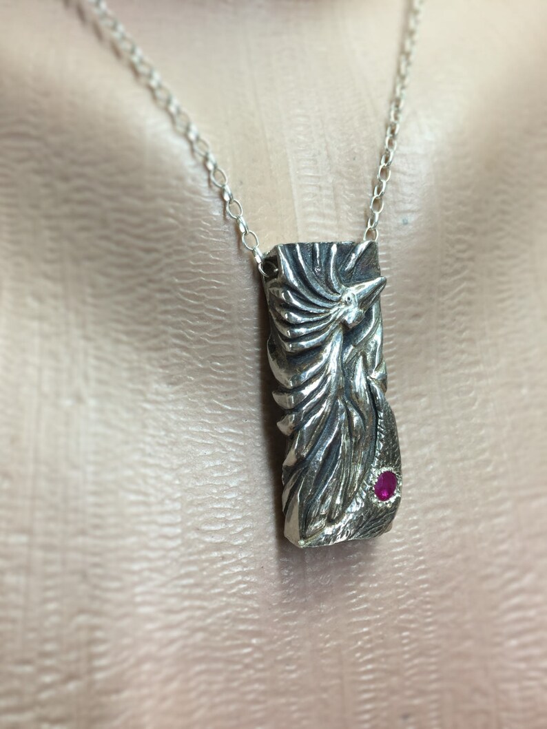 Phoenix Necklace Phoenix Pendant Phoenix Jewelry Silver Etsy
