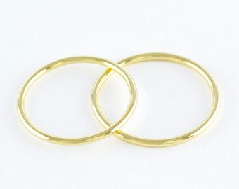 DUO rings 18kt gold plated. Made of 925 sterling silver. Stackable rings. Golden ring. Fine ring. Wedding ring.