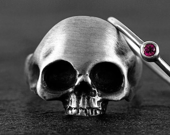 Bague SKULL Argent Massif 925. Finition mate.