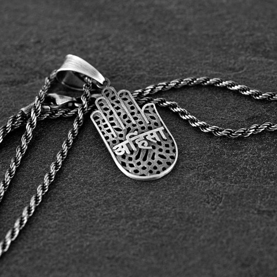 Pendant AHIMSA Sterling Silver 925 with silver chain.