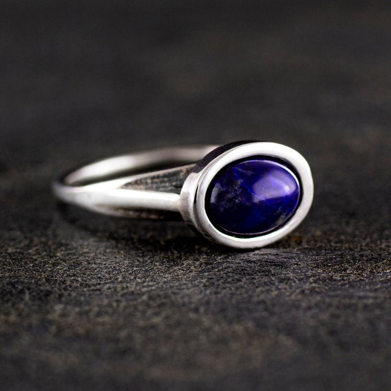 Ring EIFFEL Lapislazuli natural gemstone. Sterling Silver ring 925.