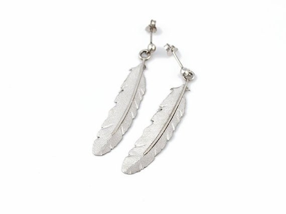 FEATHER earrings Sterling Silver 925