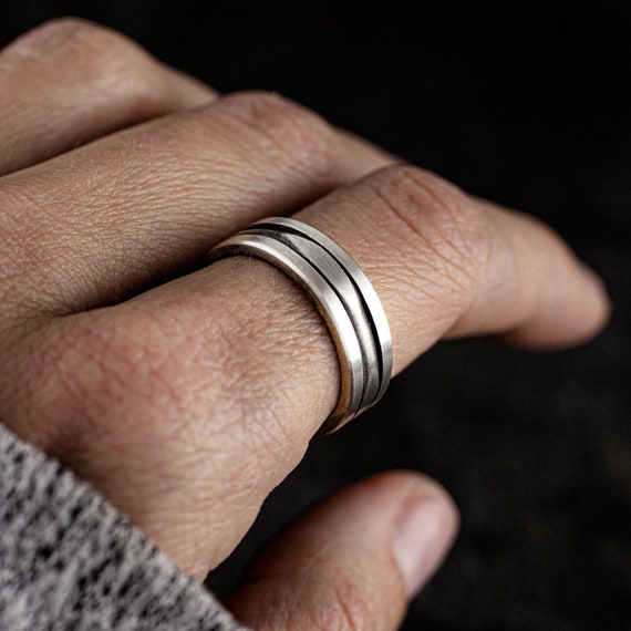 Sterling Silver 925 RING. Matte and Oxide finish.