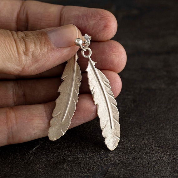 FEATHER earrings Sterling Silver 925