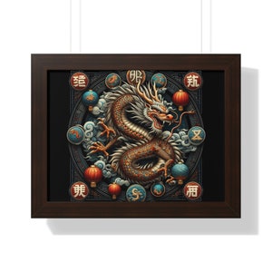 Drache umrahmt Digital Art Print Jahr des Drachen Chinesisches Neujahr Mond-Neujahr Wand Kunst Drachen Wand-Dekor Drachen Kunst Drachen Geschenke