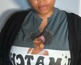 Camiseta gráfica Afroamericana Afro Camiseta I Match Energy Negro Mujeres Camiseta Gráfica Melanin Camisa Negra Chica Magia Camiseta Negro Arte Gráfico