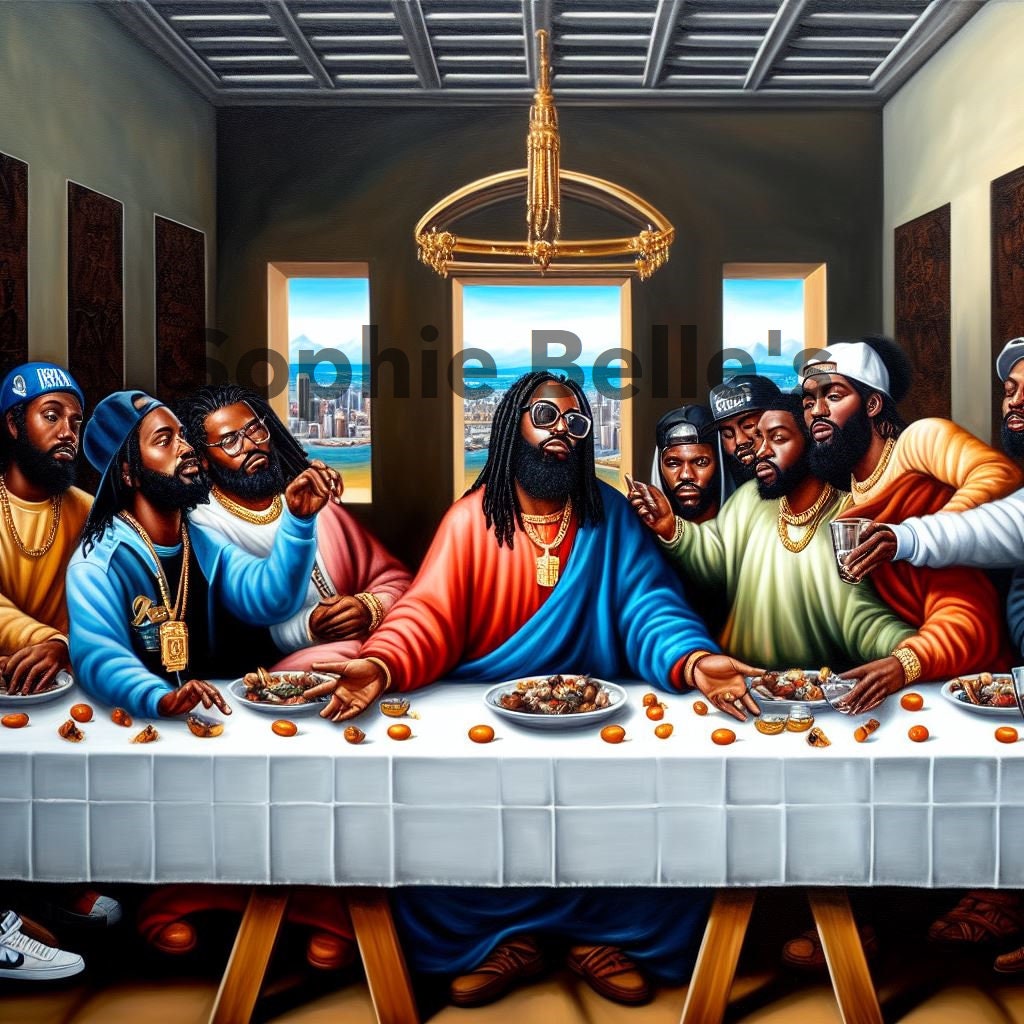 Urban Last Supper Oil Painting Digital Art Black African American Art Il Fullxfull.5713964043 D17s