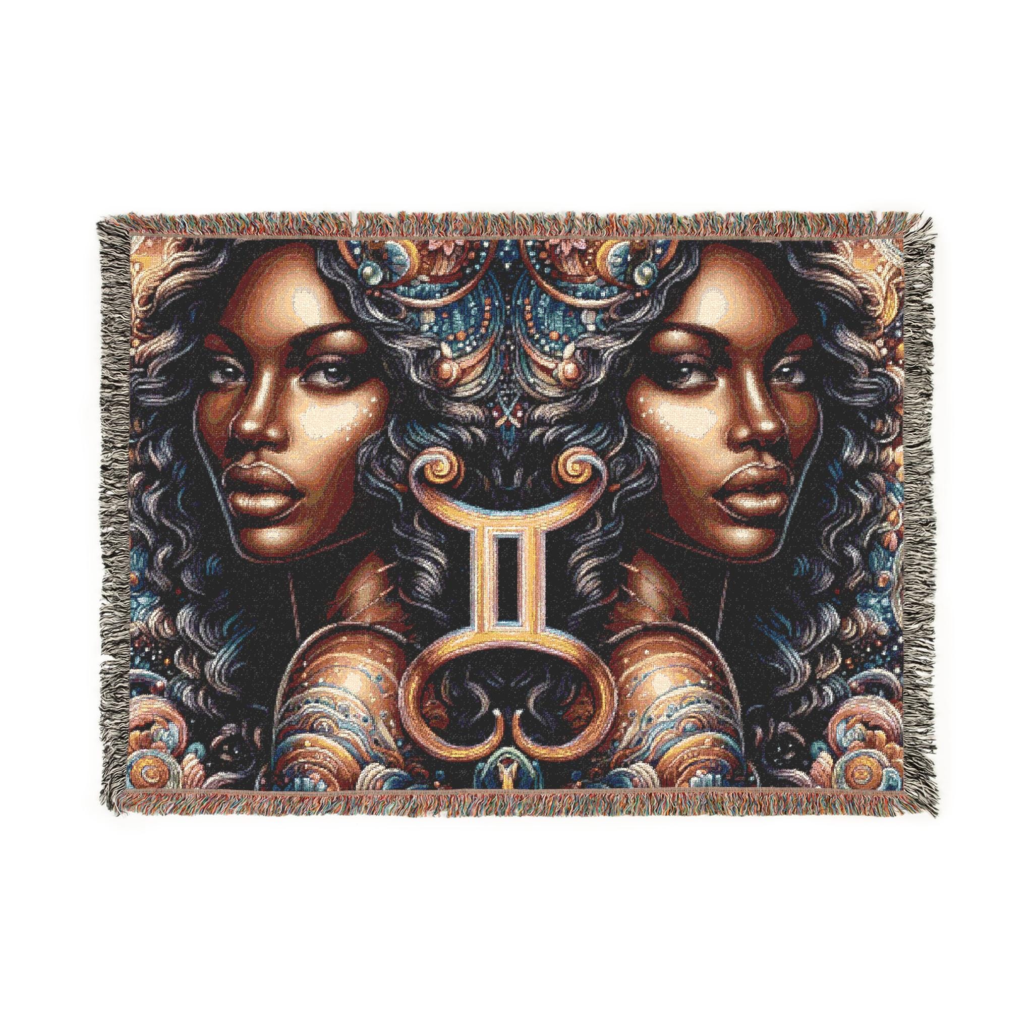 Gemini Woven Blanket Wall Tapestry Gemini Gift African American