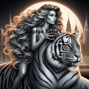 Donna arte stampa tigre stampa arte mistica stampabile arte della parete tigre donna arte tigre poster stampa digitale tigre amanti arte urbana città arte