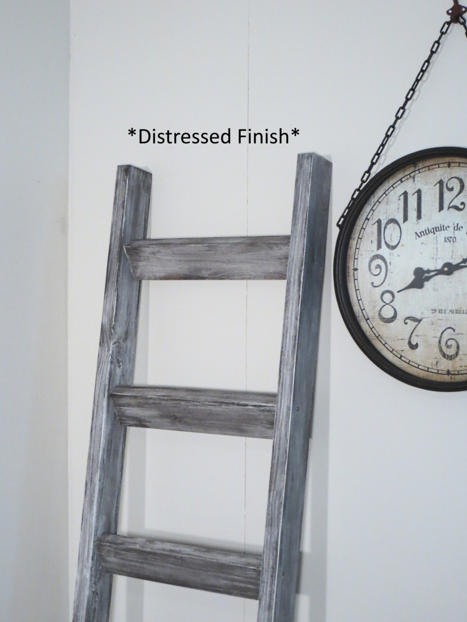 6 Ft Blanket Ladder Rustic Wood Blanket Ladder Tall Wooden Etsy