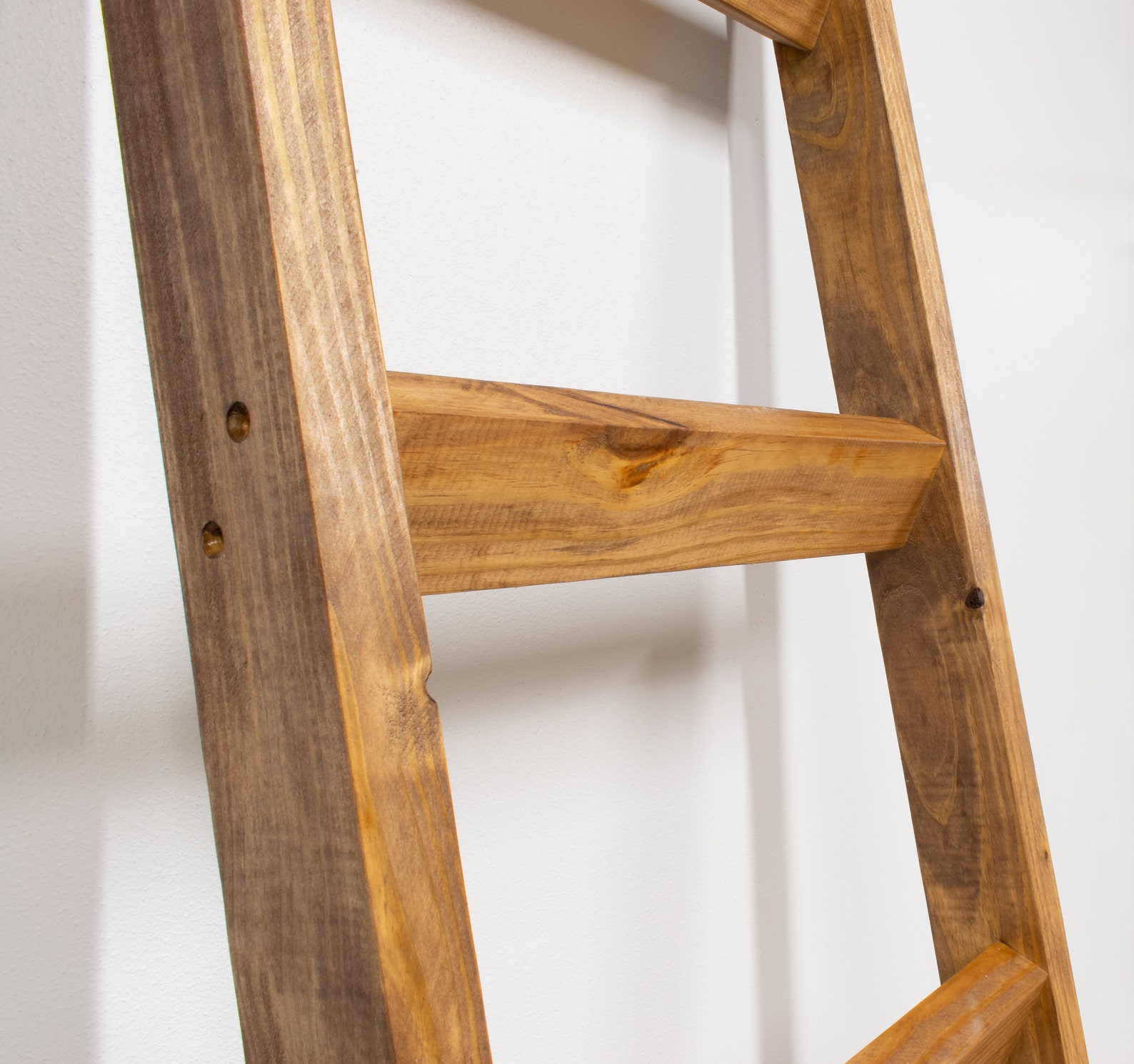 6 Ft Blanket Ladder Rustic Wood Blanket Ladder Tall Wooden Etsy