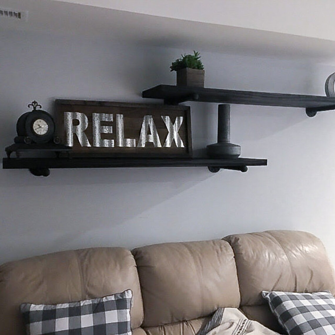 Industrial Pipe Floating Shelves Wood Floating Shelves Wood Etsy