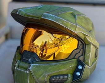 CUSTOM - DELUXE Halo Helmet Master Chief Full Sized Wearable with LED Lights