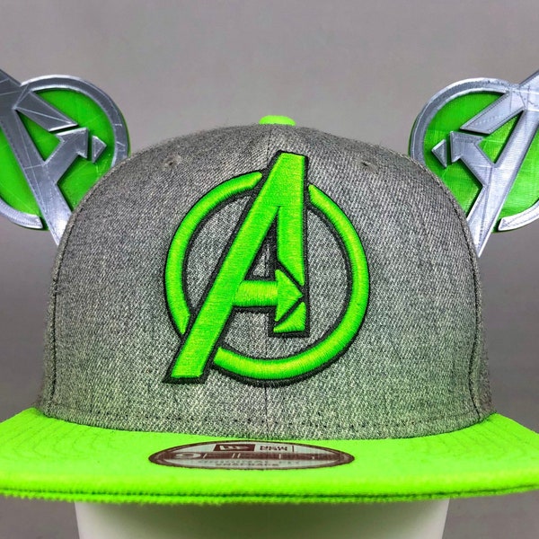 Avengers Mickey Ears For Any Hat - Multiple Colors - MARVEL 3D Printed Accessory - 2pc Mens Womens Kids