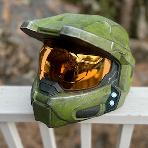 Premium Halo Infinite Master Chief Wearable Helmet W/ LED lights Full Size Cosplay Collectable Prop Spartan Deluxe Armor