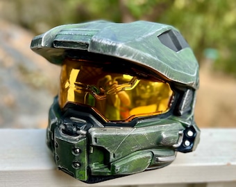 Halo 4/5 Master Chief Tragbarer Helm für Erwachsene Größe Spartan Cosplay Sammler Rüstung (mit LED-Leuchten)