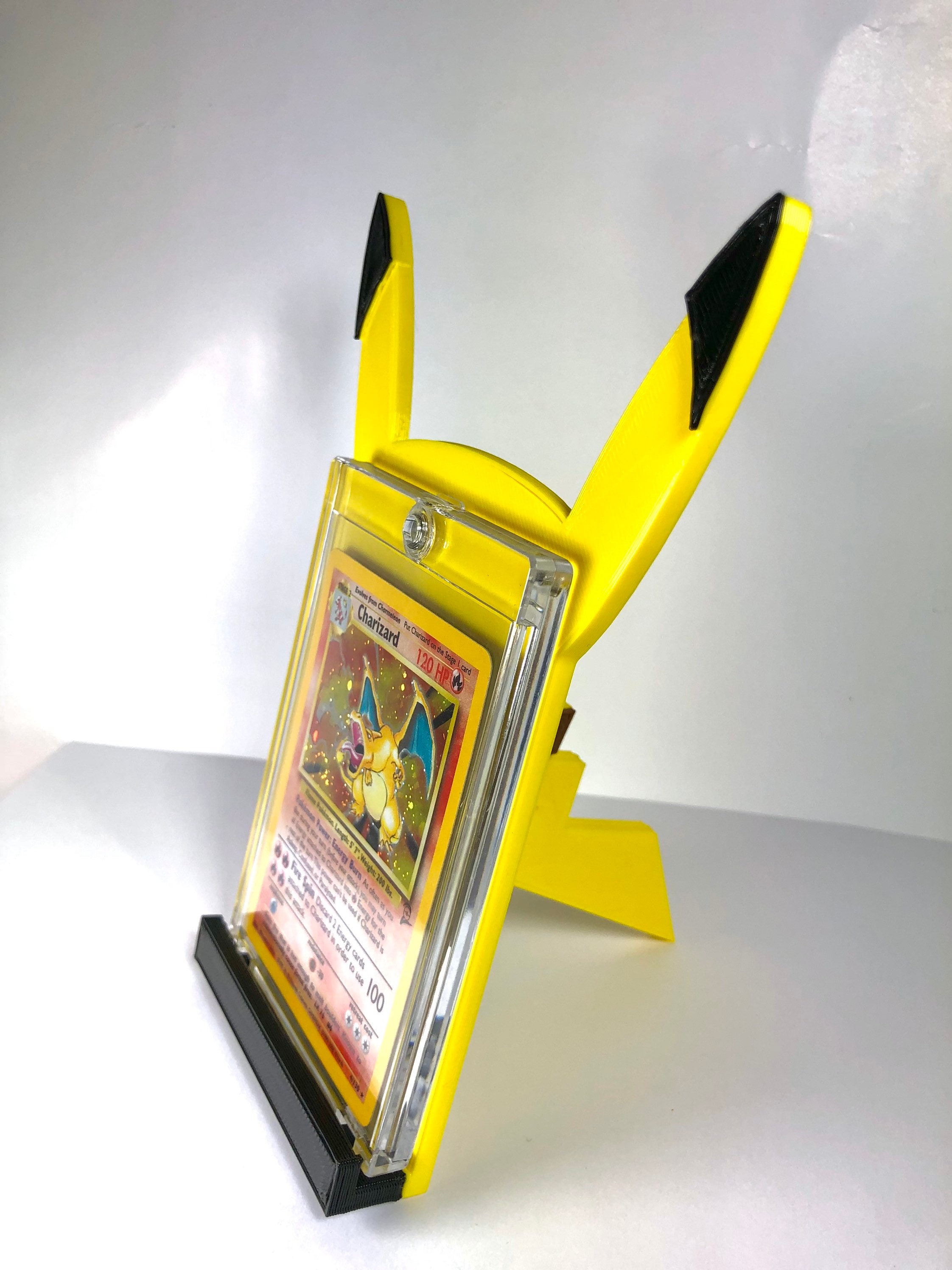 Pokemon TCG Pikachu Trading Card Stand W/tail PSA CGC Beckett 3D