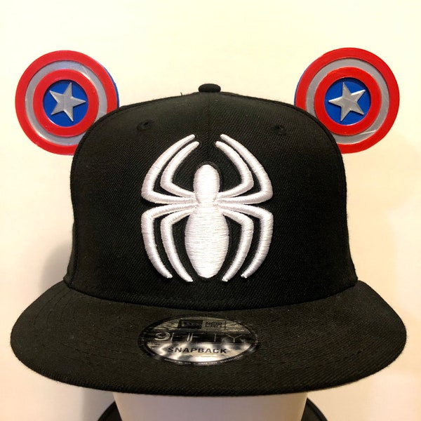 Captain America Shield Mickey Ears For Any Hat  -MARVEL 3D Printed Accessory - 2pc Mens Womens Kids