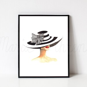 Derby Hat Fashion Illustration Art Print from Original Watercolor Painting image 2