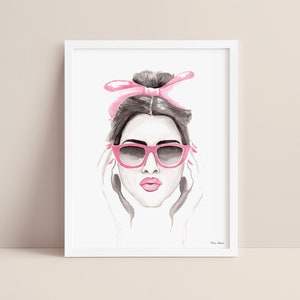 Pink Bow Fashion Illustration Art Print