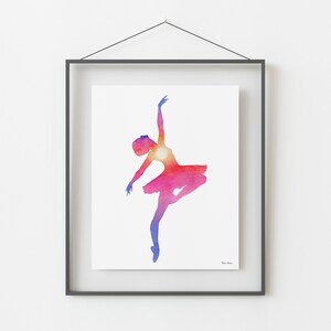 Sunset Ballerina Art Print From Original Watercolor Painting image 4