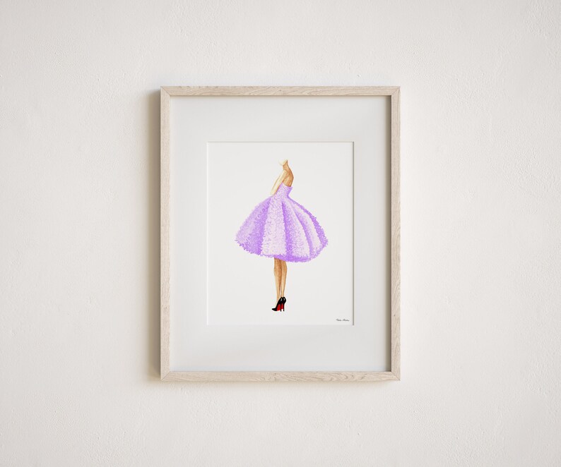 Illustration de mode robe violette Impression artistique image 6