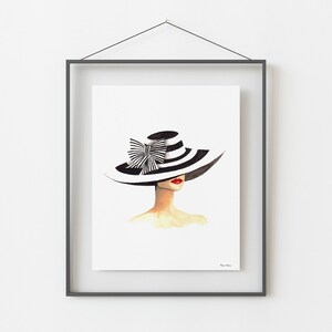 Illustration de mode chapeau derby impression d'art à partir d'une peinture aquarelle originale image 5