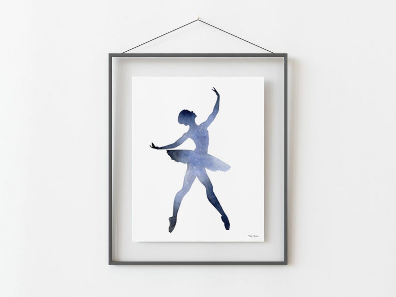 Night Sky Ballerina Art Print - From Original Watercolor Painting - Etsy