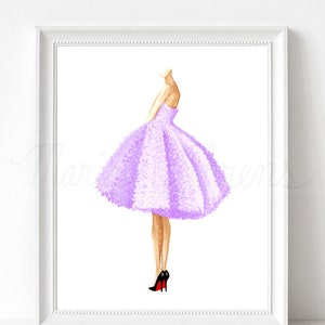 Purple Dress Fashion Illustration Art Print image 5