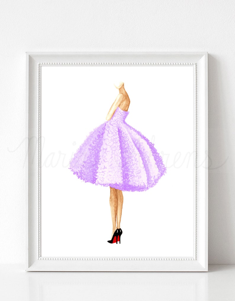 Purple Dress Fashion Illustration Art Print image 5
