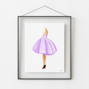 Illustration de mode robe violette Impression artistique image 7