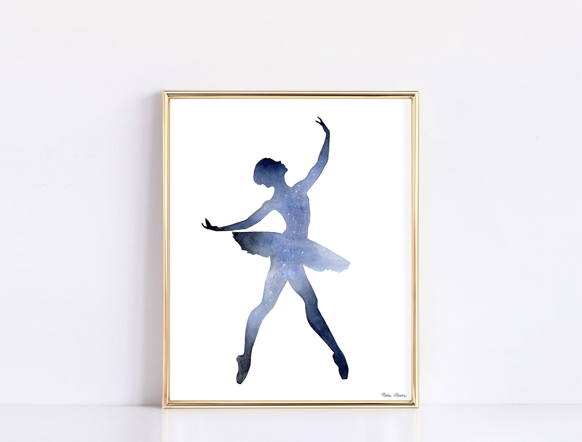Night Sky Ballerina Art Print - From Original Watercolor Painting - Etsy