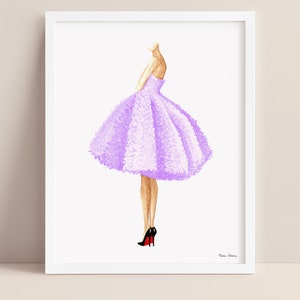 Illustration de mode robe violette Impression artistique image 10