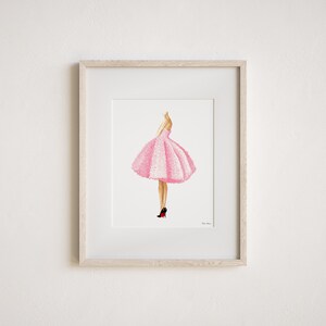 Pink Dress Fashion Illustration Art Print From Original Watercolor Painting image 9