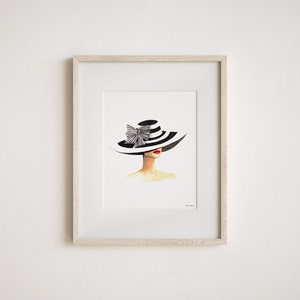 Illustration de mode chapeau derby impression d'art à partir d'une peinture aquarelle originale image 4