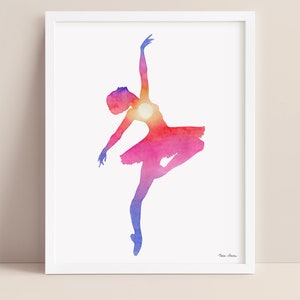 Sunset Ballerina Art Print From Original Watercolor Painting image 10