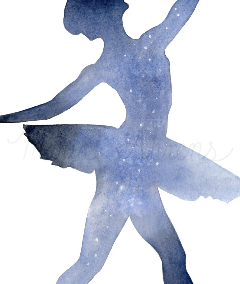 Night Sky Ballerina Art Print - From Original Watercolor Painting - Etsy