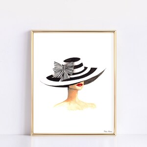 Illustration de mode chapeau derby impression d'art à partir d'une peinture aquarelle originale image 7