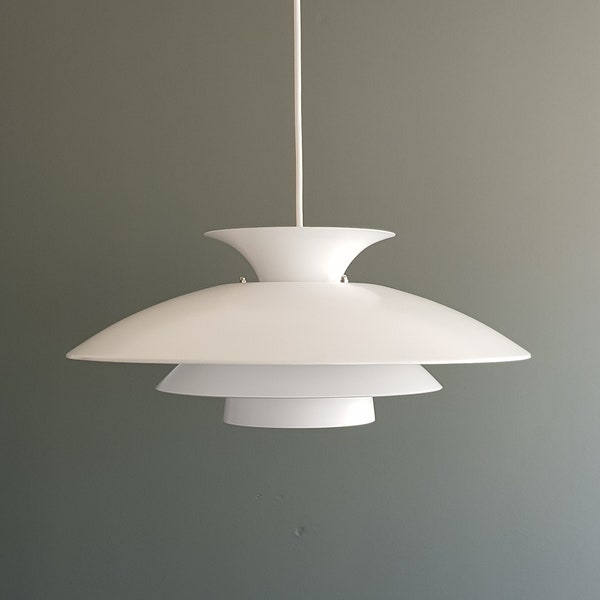 Belux lamp, White pendant, Danish design lamp, white lamp, Danish pendant, ceiling light, white pendant, pendant lamp, mid century modern.