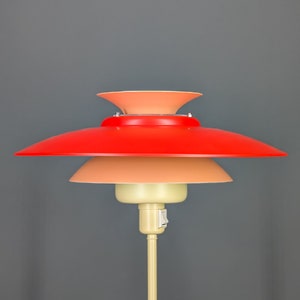 SALE!* red and yellow table lamp, Scandinavian lamp, vintage mid century modern lamp, desk lamp, 1970s table lamp, vintage danish design.