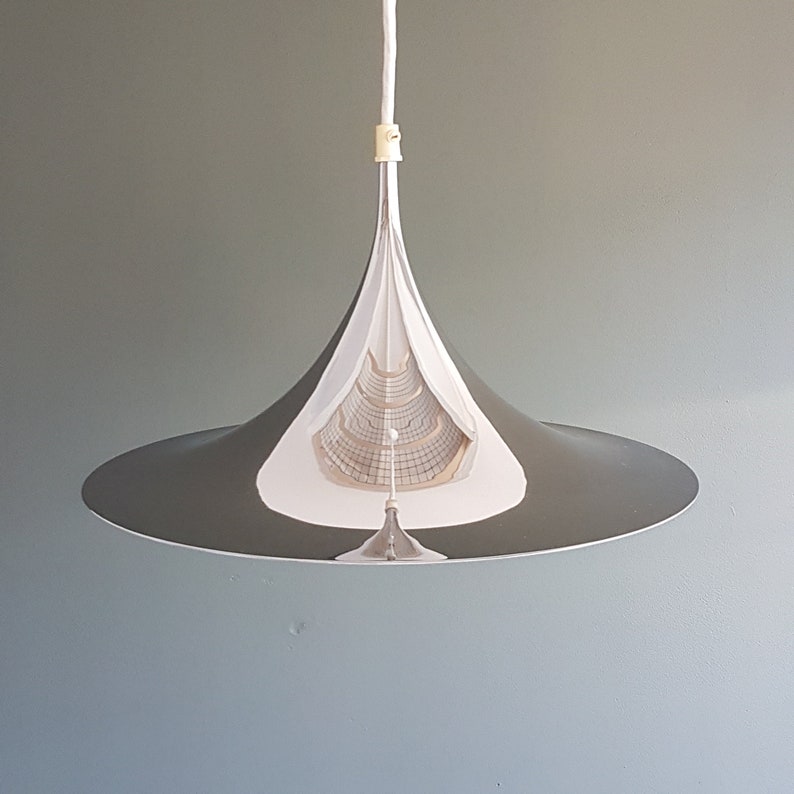 Verchromte Semi-Pendelleuchte dänisches Design-Anhänger | Etsy