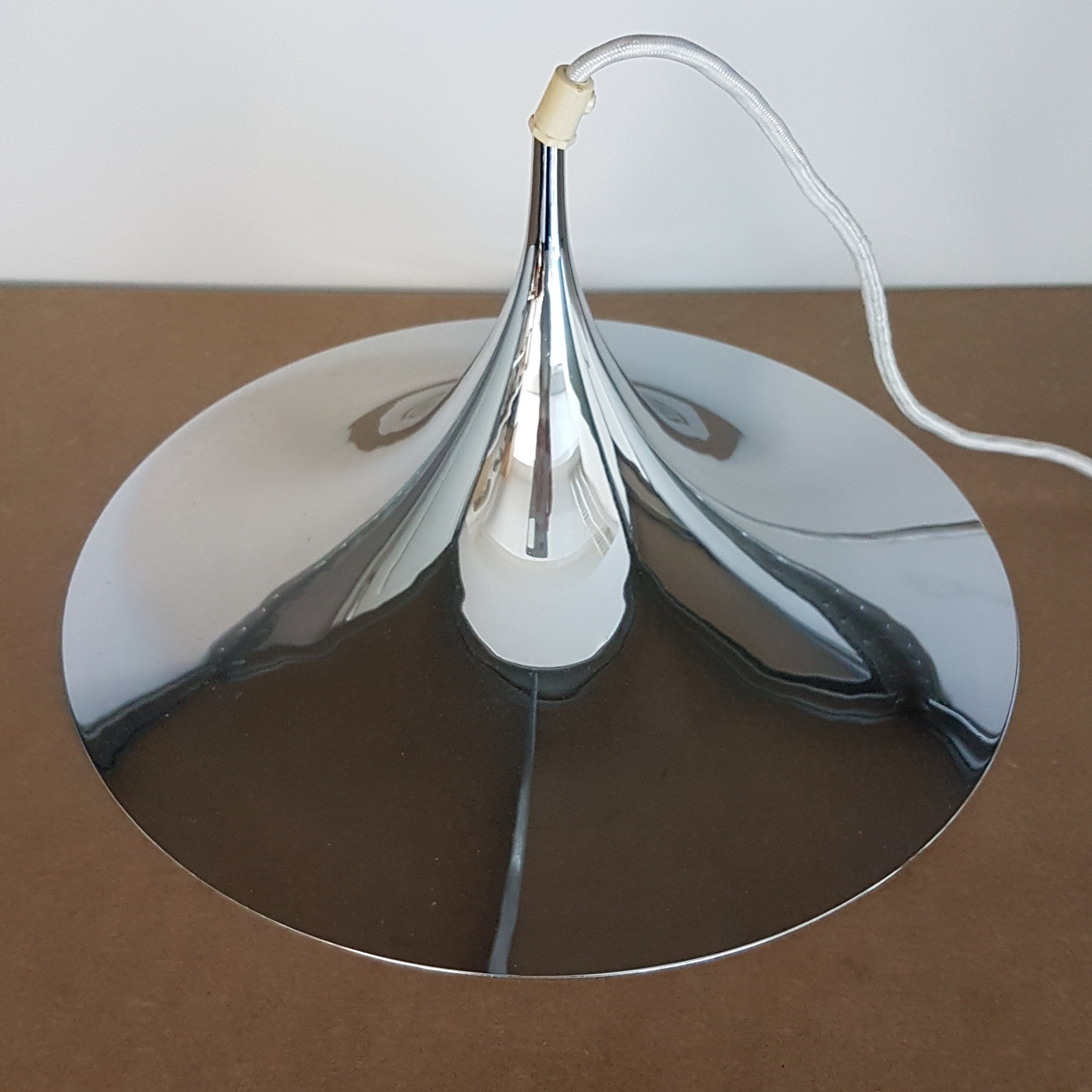 Verchromte Semi-Pendelleuchte dänisches Design-Anhänger | Etsy