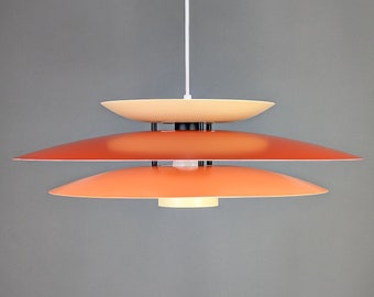 VENTE ! Lampe Laterna Danica des années 1970 fabriquée par Nordlux, lampe design danoise, lampe moderne du milieu du siècle, couleurs orange, jaune, rouge.