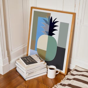 Scandi Style Food Poster –  Pineapple poster -  Colorful Modern Art Print for Kitchen